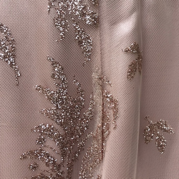 Rose with shimmer material full length evening gown - Picture 9 of 10